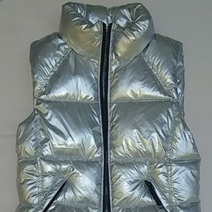 Puff Vest, Puffy Vest, Silver, Metallic, Vest